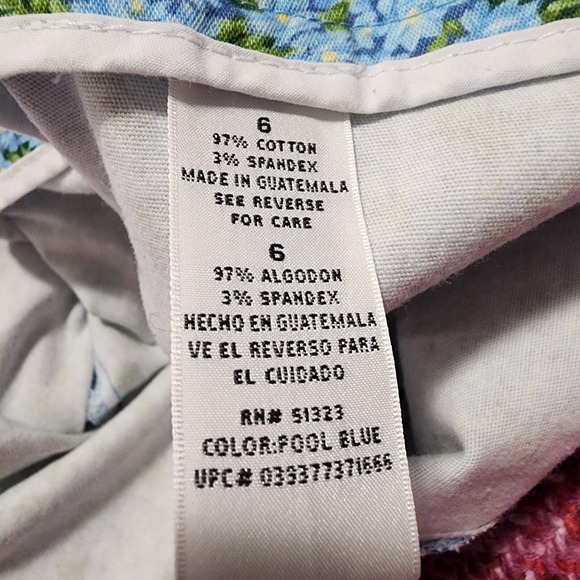 CHAUS Size 6 Pool Blue Ditsy Floral A-line Cotton Stretch Casual Skirt - Picture 9 of 10
